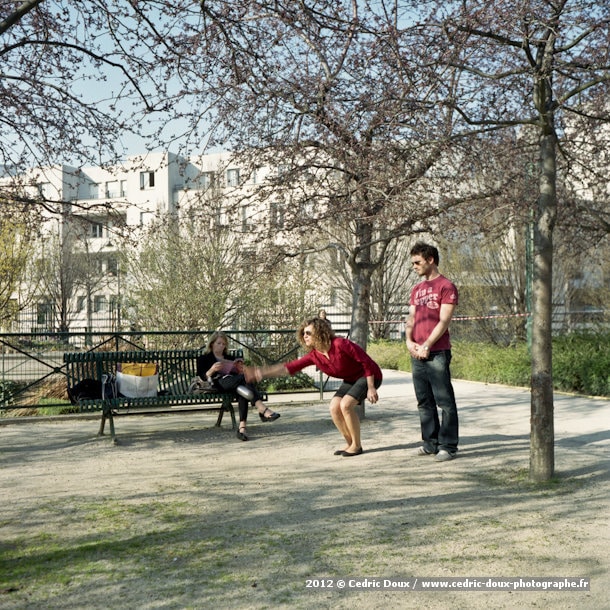 Photo partie petanque coulee verte