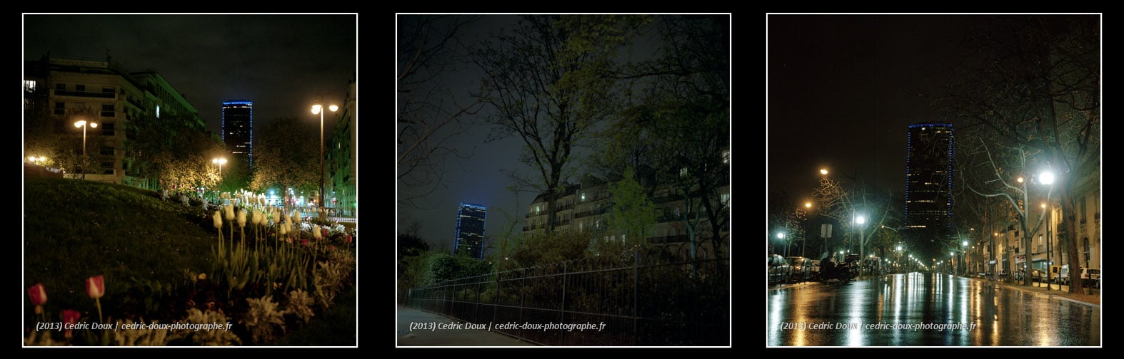La Tour Montparnasse est éclairée la nuit à Paris