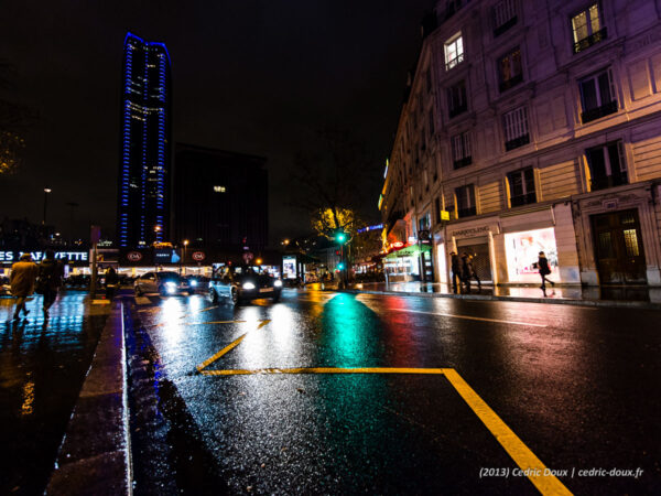 Quartier Montparnasse la nuit. Photographie d'Art en couleur