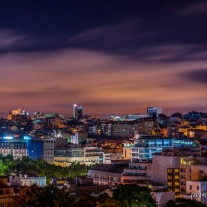 Lisbonne, Portugal, paysage de nuit