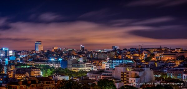 Lisbonne, Portugal, paysage de nuit