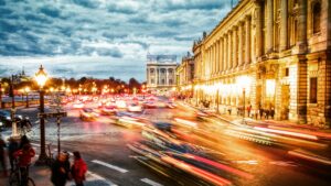 Place de la Concorde. Jouer avec les lumières et les mouvements.