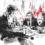Photographie professionnelle illustrant un rapport annuel d'entreprise